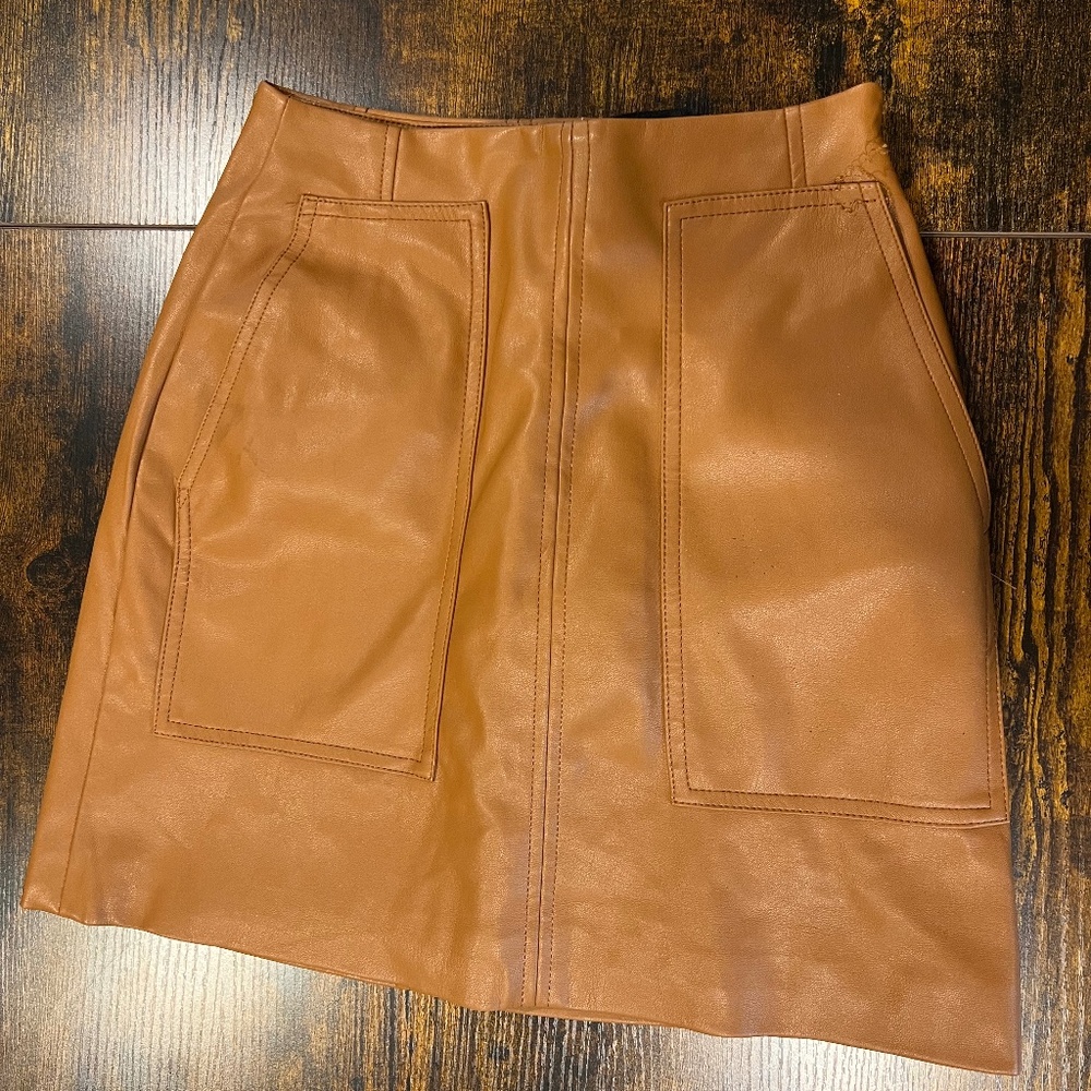 H&M Faux Leather Mini Shirt